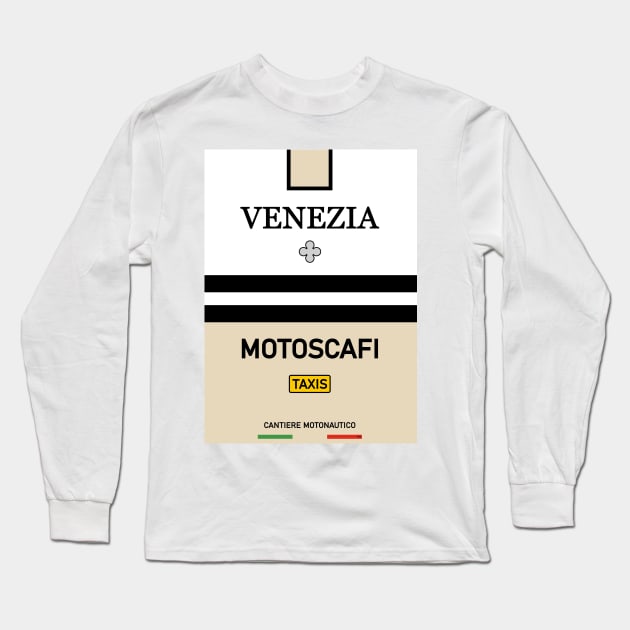 Venise Venezia Motoscafi Vaporetto Water Taxi Rialto San Marco Long Sleeve T-Shirt by PB Mary